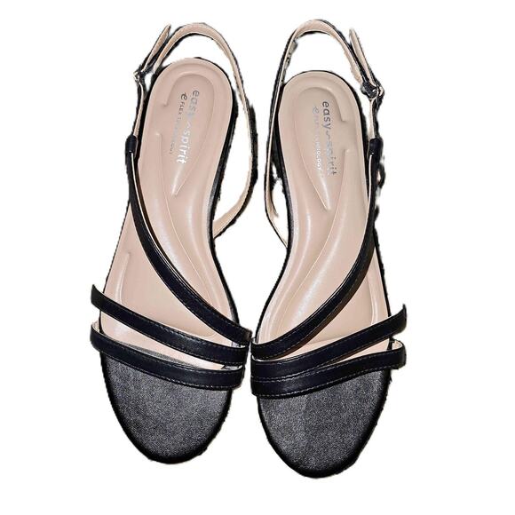 Easy Spirit Glenni Black Open Toe Strappy Slingback Sandals Size 7.5 W New - Picture 2 of 9